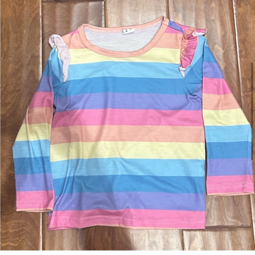 Used Size 4T SHEIN colorful Long Sleeve Tee Casual Comfort
